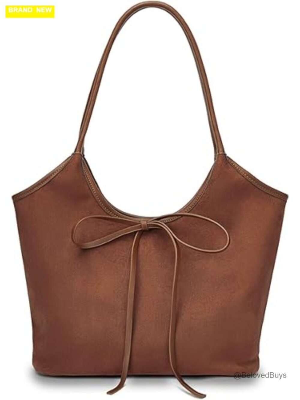 Faux Suede Bow Hobo Bag Large Capacity Shoulder Tote Satchel